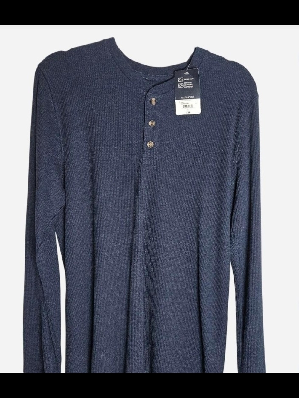 St. John's Bay Navy Henley Long-Sleeve Shirt